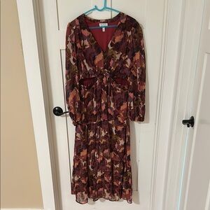 Floral Print Long Sleeve Dress